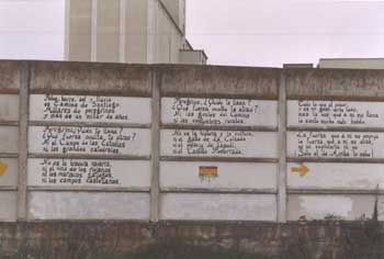 Pilgrims poem outside Najera